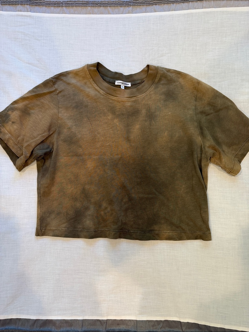 COTTON CITIZEN Tokyo Cropped Tee in Toffee Haze XS